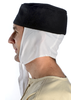 Mittelalter Kappe Reginbald white (Set) in Weiß-Schwarz Seitenansicht