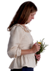 Mittelalter Bluse Hilde in Beige Seitenansicht