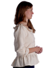 Mittelalter Bluse Hilde in Beige Seitenansicht 2