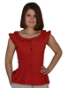 Mittelalter Bluse Kudrun in Rot Frontansicht