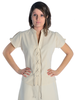Mittelalter Bluse Gerlint in Beige Frontansicht