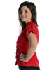 Mittelalter Bluse Gerlint in Rot Seitenansicht