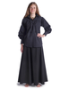 Mittelalter Bluse Hildburg in Schwarz Frontansicht 3