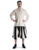 Landsknecht Hose Morold in Schwarz-Beige Frontansicht 3
