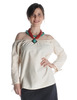 Mittelalter Bluse Swanwhit in Beige Frontansicht