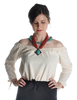 Mittelalter Bluse Swanwhit in Beige Frontansicht 3