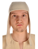 Mittelalter Haube Karamphi in Beige Frontansicht