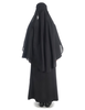Mittelalter Schleier Vör in Schwarz Rückansicht