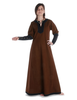 Mittelalter Kleid Skalmöld in Braun-Schwarz Frontansicht