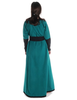 Mittelalter Kleid Skalmöld in Grün-Schwarz Rückansicht