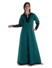 Mittelalter Kleid Skalmöld in Grün-Schwarz Frontansicht