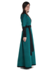 Mittelalter Kleid Skalmöld in Grün-Schwarz Seitenansicht