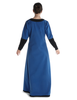 Mittelalter Kleid Skalmöld in Königsblau-Schwarz Rückansicht