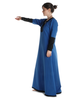 Mittelalter Kleid Skalmöld in Königsblau-Schwarz Seitenansicht