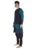 Mittelalter Wams Alkuin in Blau Seitenansicht 2