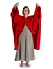 Mittelalter Umhang Fulla in Feuerrot Frontansicht 5