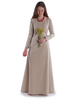 Mittelalter Kleid Hildegunde in Hanffarben Frontansicht 7