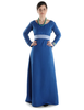 Mittelalter Kleid Hildegunde in Königsblau Frontansicht 3