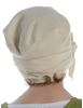 Mittelalter Haube Mechthildis in Beige Rückansicht