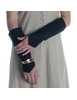 Mittelalter Armstulpen Flaneas in Schwarz Frontansicht