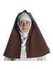 Mittelalter Velan Hildegard in Beige-Braun Frontansicht