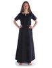Mittelalter Kleid Hrist in Schwarz Frontansicht