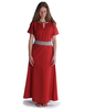 Mittelalter Kleid Hrist in Feuerrot Frontansicht 3