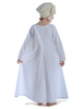 Mittelalter Kinderkleid Geirdriful in Weiß Rückansicht