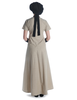 Mittelalter Kleid Nereja in Hanffarben Rückansicht