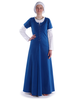 Mittelalter Kleid Nereja in Königsblau Frontansicht 3