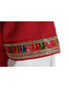 Mittelalter Kleid Saelde mit Bordüre in Feuerrot Detailansicht 5