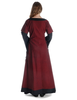 Mittelalter Kleid Saelde mit Zierleiste in Rot-Schwarz Rückansicht