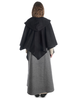 Mittelalter Cape Herat in Schwarz Rückansicht