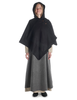 Mittelalter Cape Herat in Schwarz Frontansicht
