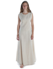 Mittelalter Kleid Peronella in Beige Frontansicht