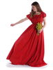 Mittelalter Kleid Fiammetta in Feuerrot Frontansicht 2
