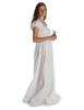 Mittelalter Kleid Fiammetta in Weiß Seitenansicht