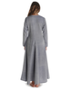 Wikinger Kleid Catella in Fischgrät Blau-Weiß Rückansicht