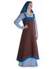 Wikinger Überkleid Urd in Braun Seitenansicht 2