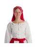 Mittelalter Kopftuch Florimel in Feuerrot Frontansicht