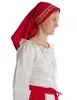 Mittelalter Kopftuch Florimel in Feuerrot Seitenansicht