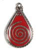 Kelten Anhänger Sulis (Spirale) in Rot Frontansicht