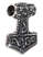 Wikinger Anhänger Mjölnir (Thors Hammer) aus Metall in Silbern Seitenansicht