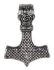 Wikinger Anhänger Mjölnir (Thors Hammer) aus Metall in Silbern Rückansicht