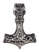Wikinger Anhänger Mjölnir (Thors Hammer) aus Metall in Silbern Frontansicht