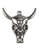 Mittelalter Anhänger Wendelin (Stier) aus Metall in Silbern Frontansicht