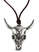 Mittelalter Anhänger Wendelin (Stier) aus Metall in Silbern Frontansicht 2