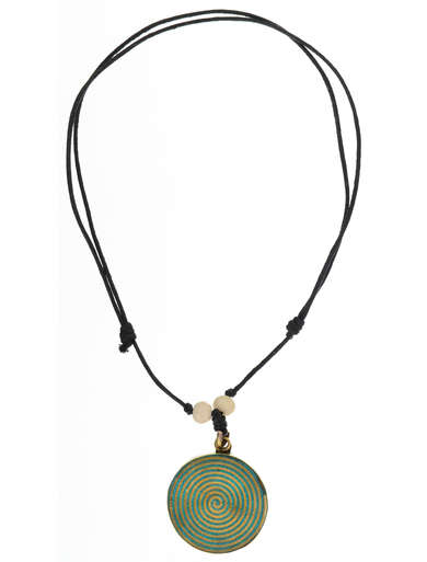 Wikinger Halskette Folla mit Spirale (4,5 cm) in TÃ¼rkis Frontansicht
