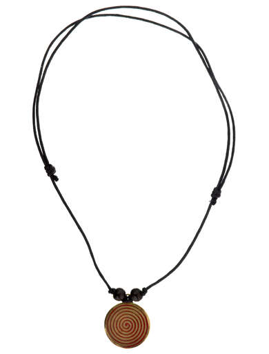 Wikinger Halskette Phol mit Spirale (3,5 cm) in Rot Frontansicht