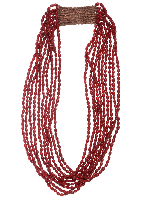 Mittelalter Halskette Olimpia Korallen-Design aus Resin in Rot Frontansicht